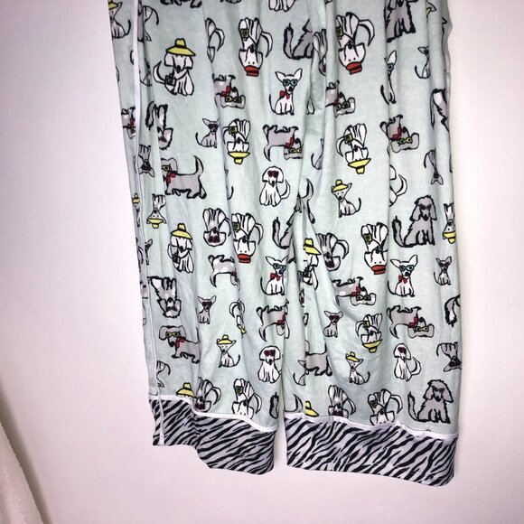 Cuddl Duds Pajama Pants Light Green with Dogs Small - Picture 7 of 10